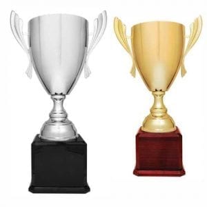 Gold or Silver Metal Cup Trophy