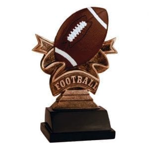 Football Ribbon Resin Trophies