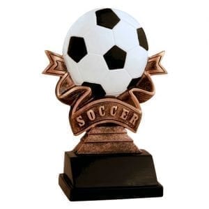 Soccer Ribbon Resin Trophies