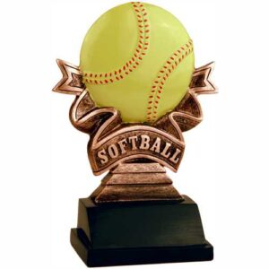 Softball Ribbon Resin Trophies